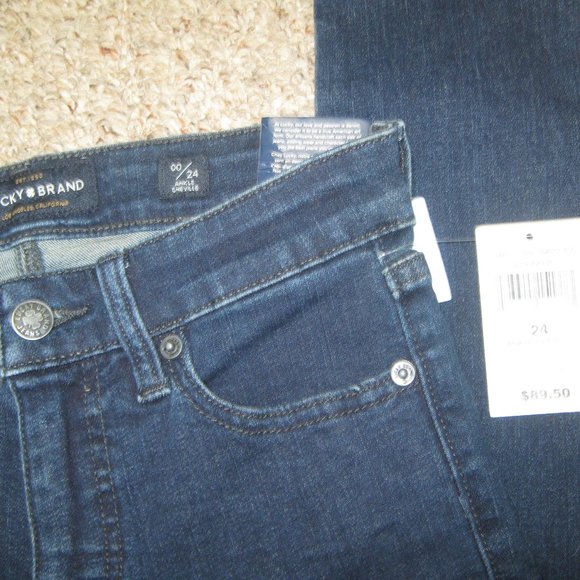 LUCKY BRAND AVA ANKLE SKINNY DARK WASH JEANS NWT $90 24 w - Picture 7 of 8